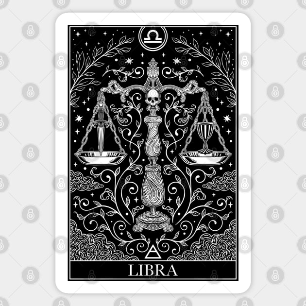 Zodiac sign tarot card Libra Magnet by OccultOmaStore